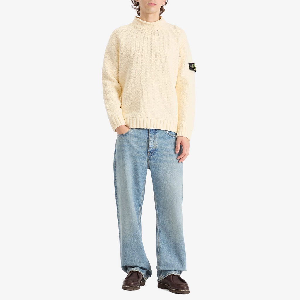 Stone Island Men's Cotton Chenille Jumper Ivory